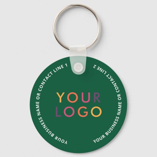 QR Code Logo Business Green Sleutelhanger (Achterkant)