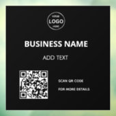 Qr code Logo Business Menu Contact Cling venster Raamsticker (Vel 3)