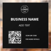 Qr code Logo Business Menu Contact Cling venster Raamsticker (Vel 2)