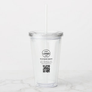 QR Code Logo Business Minimalist Eenvoudig Acryl Drinkbeker