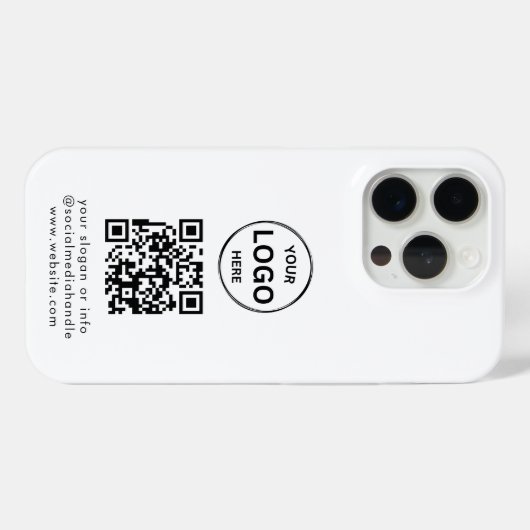 QR Code Logo Business Minimalist Eenvoudig Case-Mate iPhone Case (Achterkant (horizontaal))