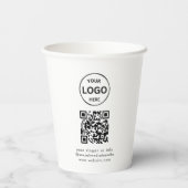 QR Code Logo Business Minimalist Eenvoudig Papieren Bekers (Achterkant)