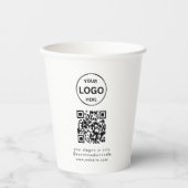 QR Code Logo Business Minimalist Eenvoudig Papieren Bekers (Voorkant)