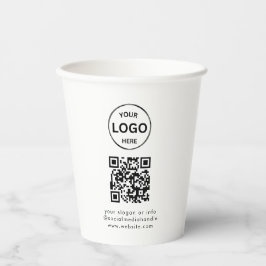 QR Code Logo Business Minimalist Eenvoudig Papieren Bekers