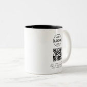 QR Code Logo Business Minimalist Eenvoudig Tweekleurige Koffiemok (Voorkant rechts)