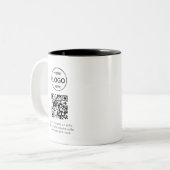 QR Code Logo Business Minimalist Eenvoudig Tweekleurige Koffiemok (Voorkant links)