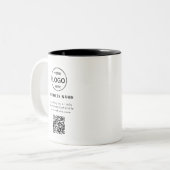 QR Code Logo Business Minimalist Eenvoudig Tweekleurige Koffiemok (Voorkant links)