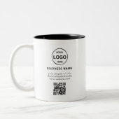 QR Code Logo Business Minimalist Eenvoudig Tweekleurige Koffiemok (Links)