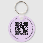 QR Code Logo Business Purple Sleutelhanger (Voorkant)
