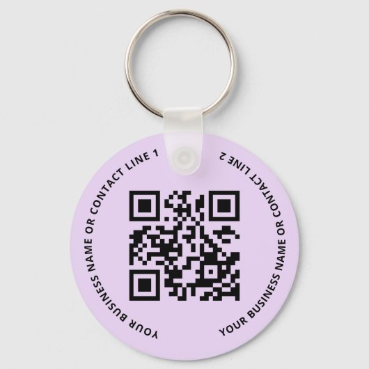 QR Code Logo Business Purple Sleutelhanger (Voorkant)