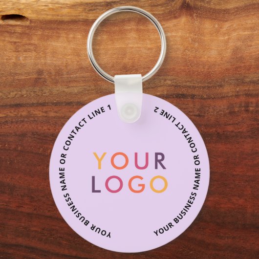 QR Code Logo Business Purple Sleutelhanger (Achterkant)