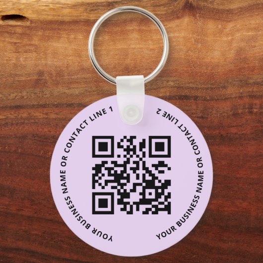 QR Code Logo Business Purple Sleutelhanger (Voorkant)