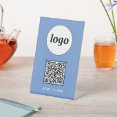 QR Code Logo Business Scan om blauw te betalen Reclamebord Met Voetstuk (Insitu)