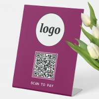 QR Code Logo Business Scan to Pay Magenta Pink