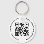 QR Code Logo Business White Sleutelhanger (Voorkant)