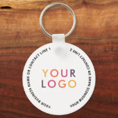 QR Code Logo Business White Sleutelhanger (Achterkant)