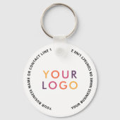 QR Code Logo Business White Sleutelhanger (Achterkant)