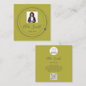 QR Code Logo Custom Custom Photo ConsultingMustard Vierkante Visitekaartje (Voorkant / Achterkant)