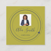 QR Code Logo Custom Custom Photo ConsultingMustard Vierkante Visitekaartje (Voorkant)