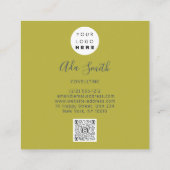 QR Code Logo Custom Custom Photo ConsultingMustard Vierkante Visitekaartje (Achterkant)