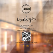 QR Code Logo Dank u Korting Laat ons Review Raamsticker (Vel 2)