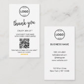 QR Code Logo Dank u Korting Laat ons Review Visitekaartje (Voorkant / Achterkant)