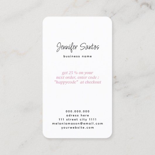 QR Code & Logo Dank u Roos Gouden Glitter Visitekaartje (Achterkant)