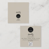 QR Code Logo Earth Cement Gray minimalimiet Vierkante Visitekaartje (Voorkant / Achterkant)