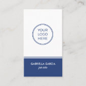 QR Code Logo Eenvoudig Blauw Visitekaartje (Voorkant)