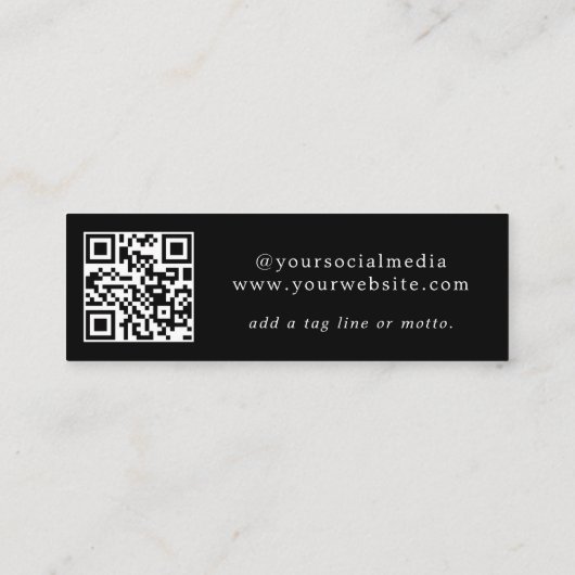 QR Code Logo Elegant Butterfly Social Media Mini Visitekaartje (Achterkant)