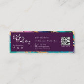 QR-code & Logo Elegante Regenboog Agate goud Glitt Mini Visitekaartje (Achterkant)