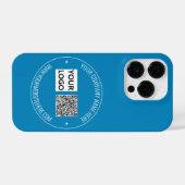 QR-code, Logo- en tekstdraagtas - Uw kleuren iPhone Hoesje (Achterkant horizontaal)
