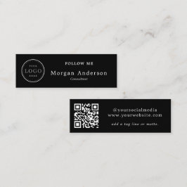 QR-code Logo eslegant zwart-wit sociale media M Mini Visitekaartje