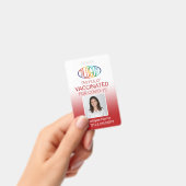 QR-code Logo Foto ID Covid Vaccin Pas Rood Badge (Handheld)