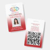 QR-code Logo Foto ID Covid Vaccin Pas Rood Badge (Voor- en achterkant)