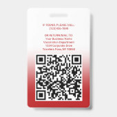 QR-code Logo Foto ID Covid Vaccin Pas Rood Badge (Achterkant)