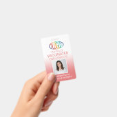 QR-code Logo Foto ID Covid Vaccin Pas Roze Badge (Handheld)