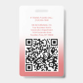 QR-code Logo Foto ID Covid Vaccin Pas Roze Badge (Achterkant)