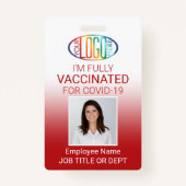 QR-code Logo Foto-ID Covid Vaccine Pass Red Badge (Voorkant)