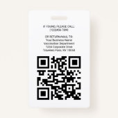 QR Code Logo Foto Medewerker ID Covid Vaccinatiepa Badge (Achterkant)