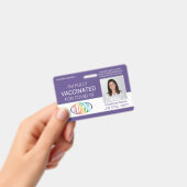 QR Code Logo Foto Medewerker ID Vaccin Pass Paarse Badge (Handheld)