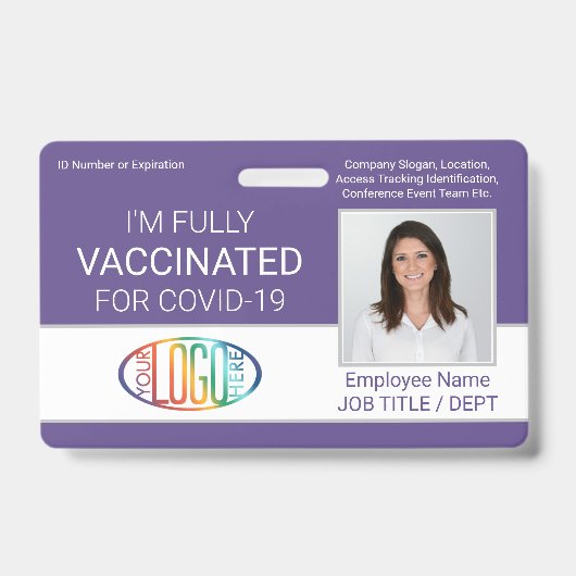 QR Code Logo Foto Personeels-ID Vaccinatiepas Paar Badge (Voorzijde)