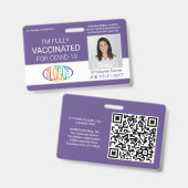 QR Code Logo Foto Personeels-ID Vaccinatiepas Paar Badge (Voor- en achterkant)