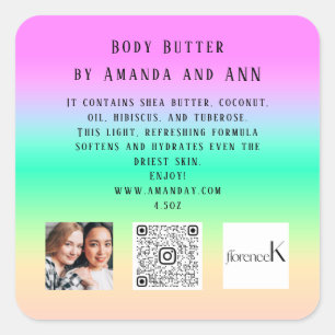 QR CODE LOGO FOTO PRODUCT BALSEM COSMETICS OMBRE VIERKANTE STICKER