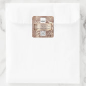 QR Code Logo Foto Product Bedankt Roos Bruid Vierkante Sticker (Tas)