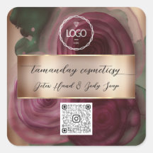QR Code Logo Foto Product Bedankt Roos Burgundy