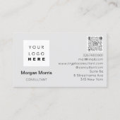 QR Code Logo Foto Professional Company Gray Visitekaartje (Achterkant)