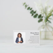 QR Code Logo Foto Professional Company Gray Visitekaartje (Staand voorkant)