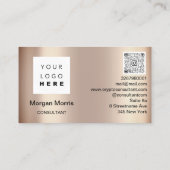 QR Code Logo Foto Professional Company Roos Gold Visitekaartje (Achterkant)