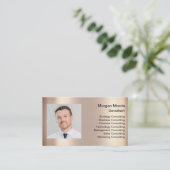 QR Code Logo Foto Professional Company Roos Gold Visitekaartje (Staand voorkant)
